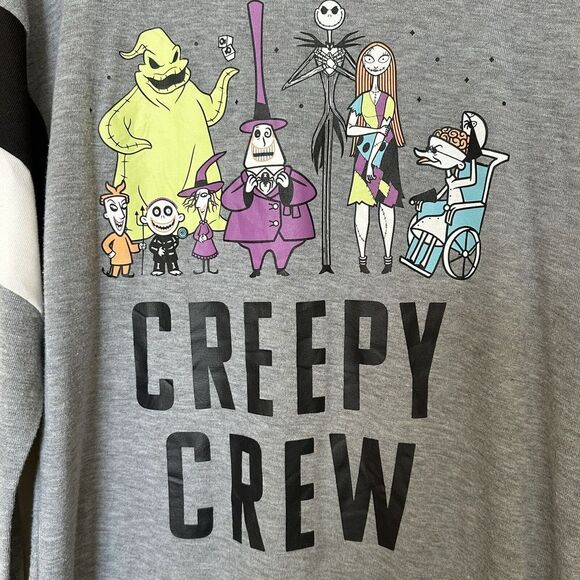 Creepy Crew Nightmare Before Christmas Didn’t Tunic Sweater Grey Black Jack Med - Picture 3 of 8
